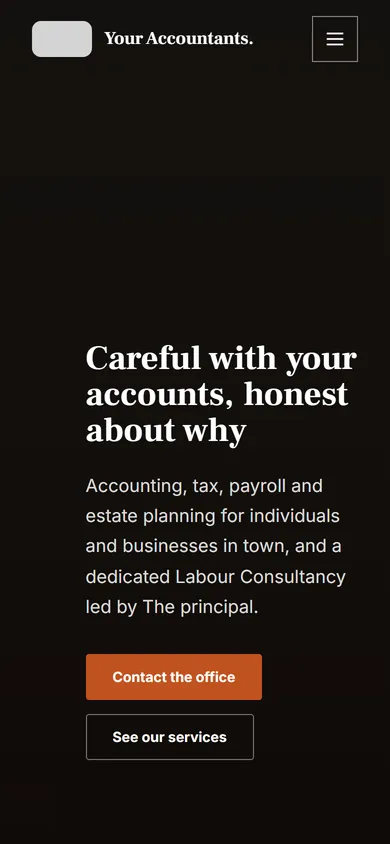 A trust-first website for an accounting practice on a phone