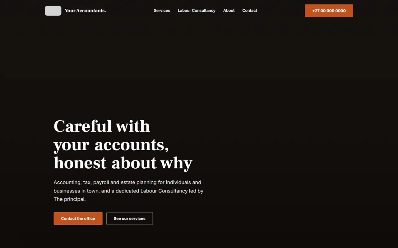 Accounting and payroll: A trust-first website for an accounting practice