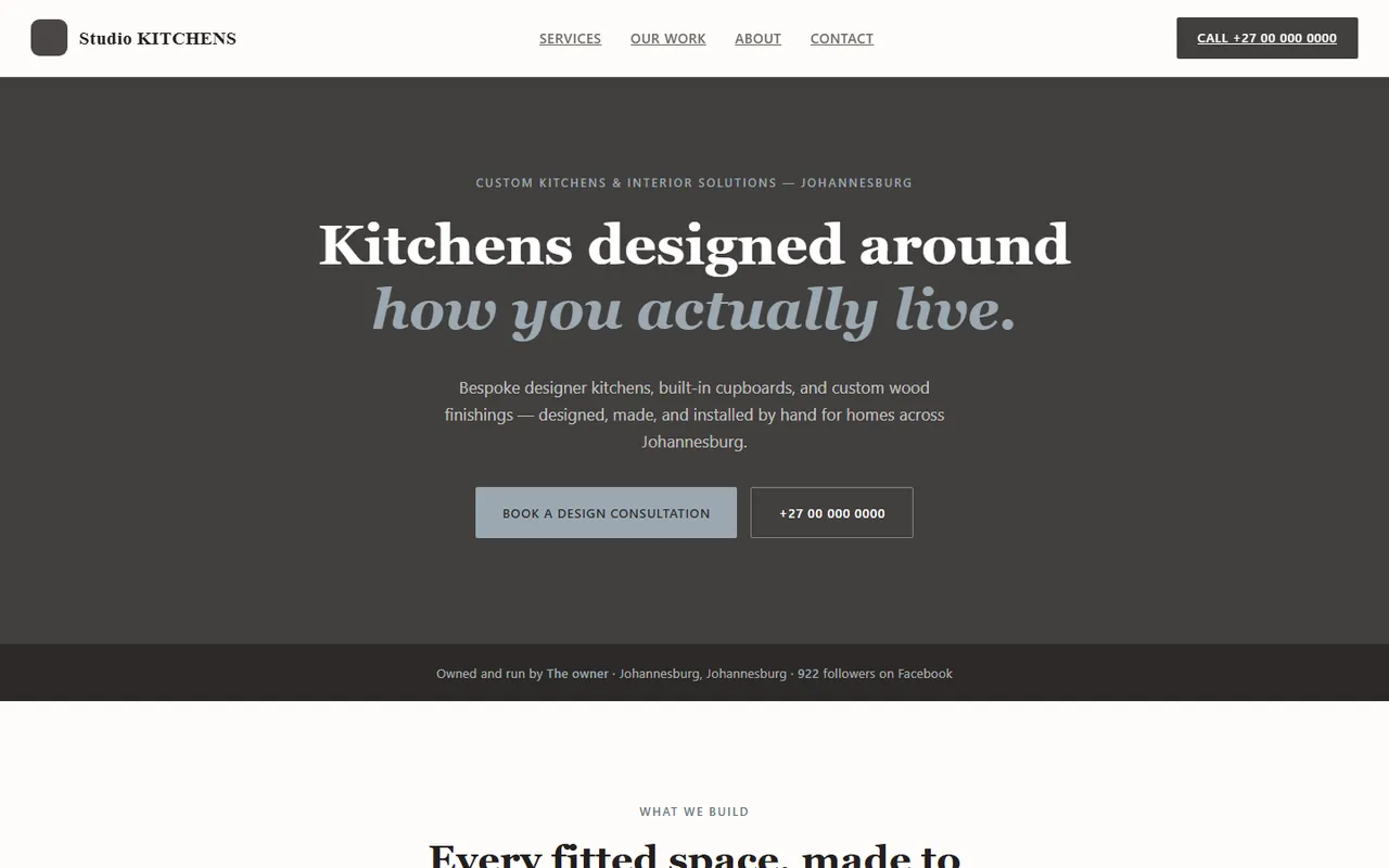 Interiors and joinery: A showroom site for a custom kitchen maker